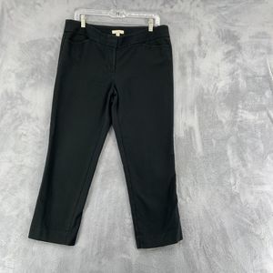 LOFT Marisa Pants Black Crop Soft Lightweight Stretchy Dressy Womens 10